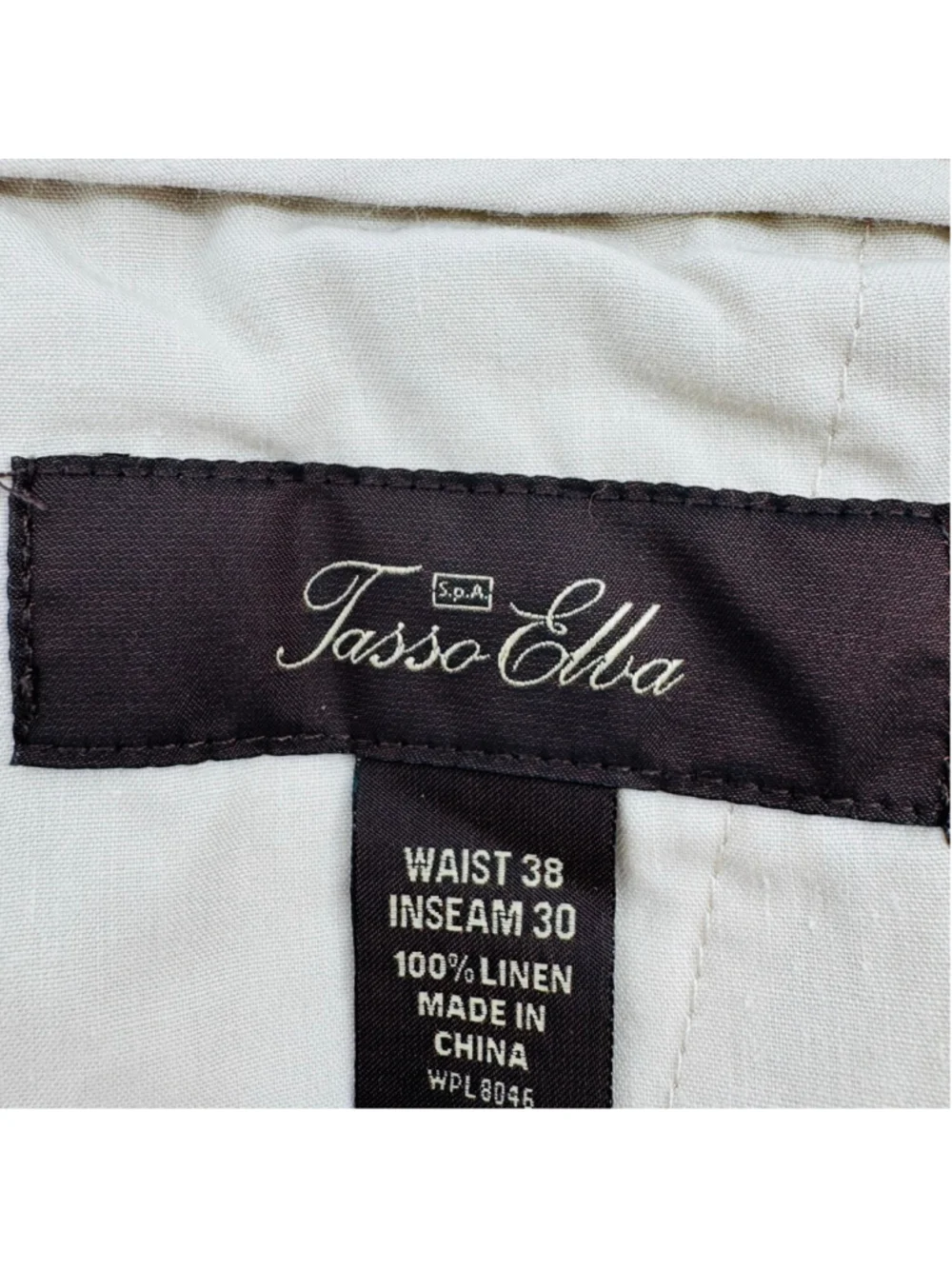 Tasso Elba Island Beige Linen Drawstring Pants 38 x 30
